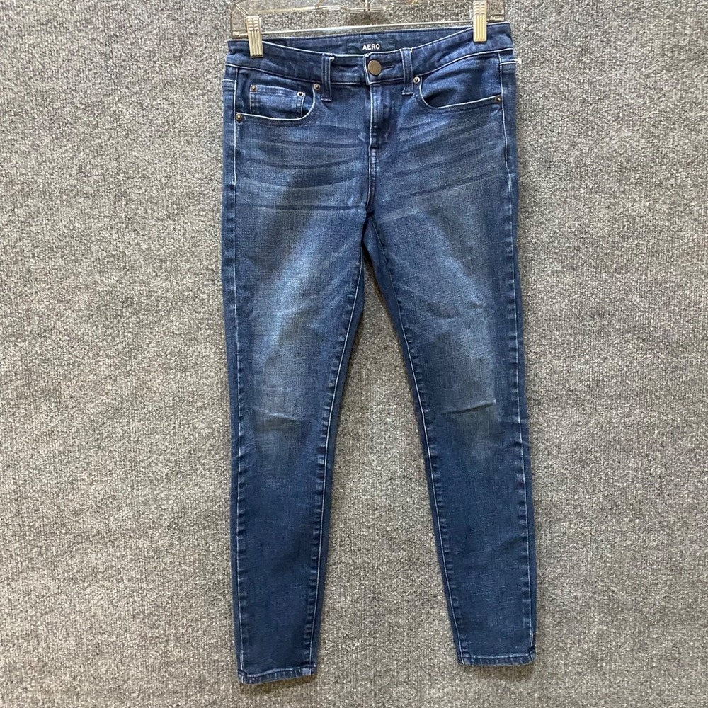 Aeropostale Low Rise Skinny Jeans Womens Size 6 Reg Medium Dark Wash Stretch